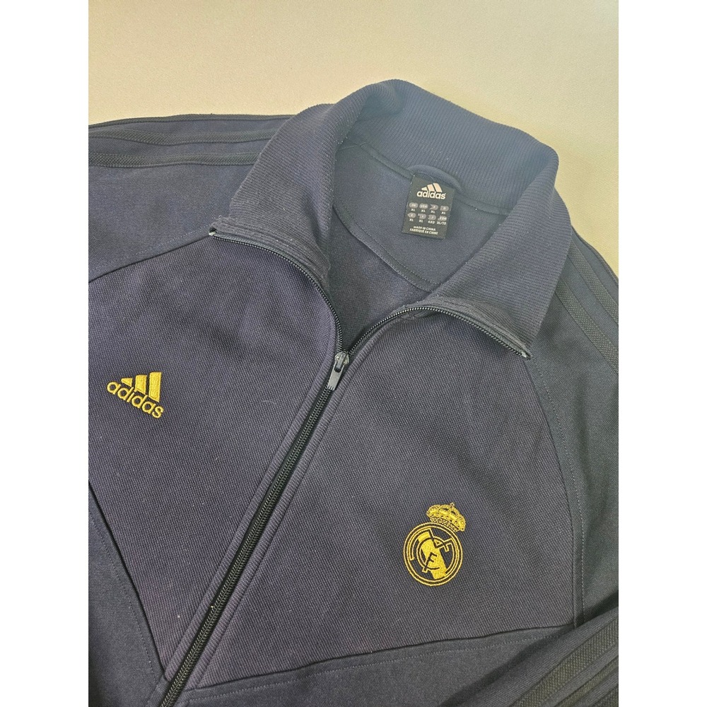 Adidas Real Madrid Track Jacket Mens XL Navy Blue Gold Full Zip Vintage 2007